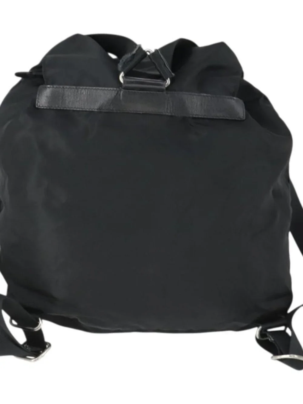 PRADA Backpack Nylon Black Silver Auth bs33077